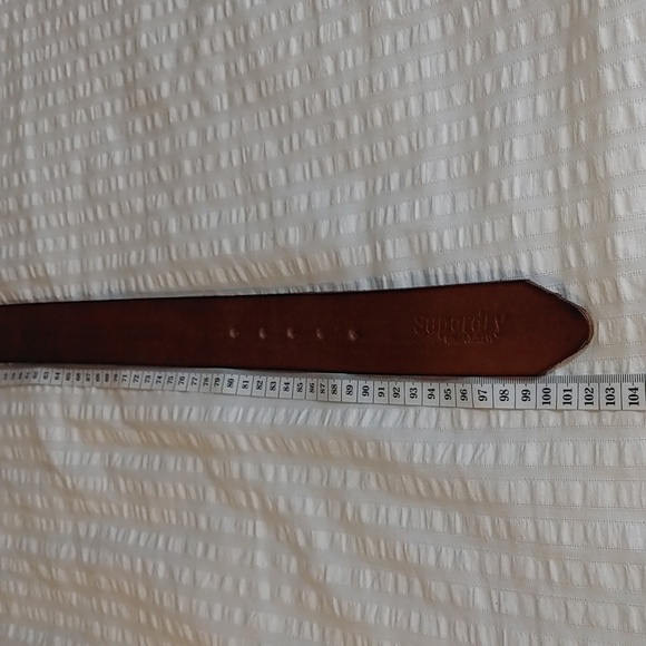 Superdry Unisex Brown leather Belt With Gryphon Belt Buckle - Picture 12 of 17